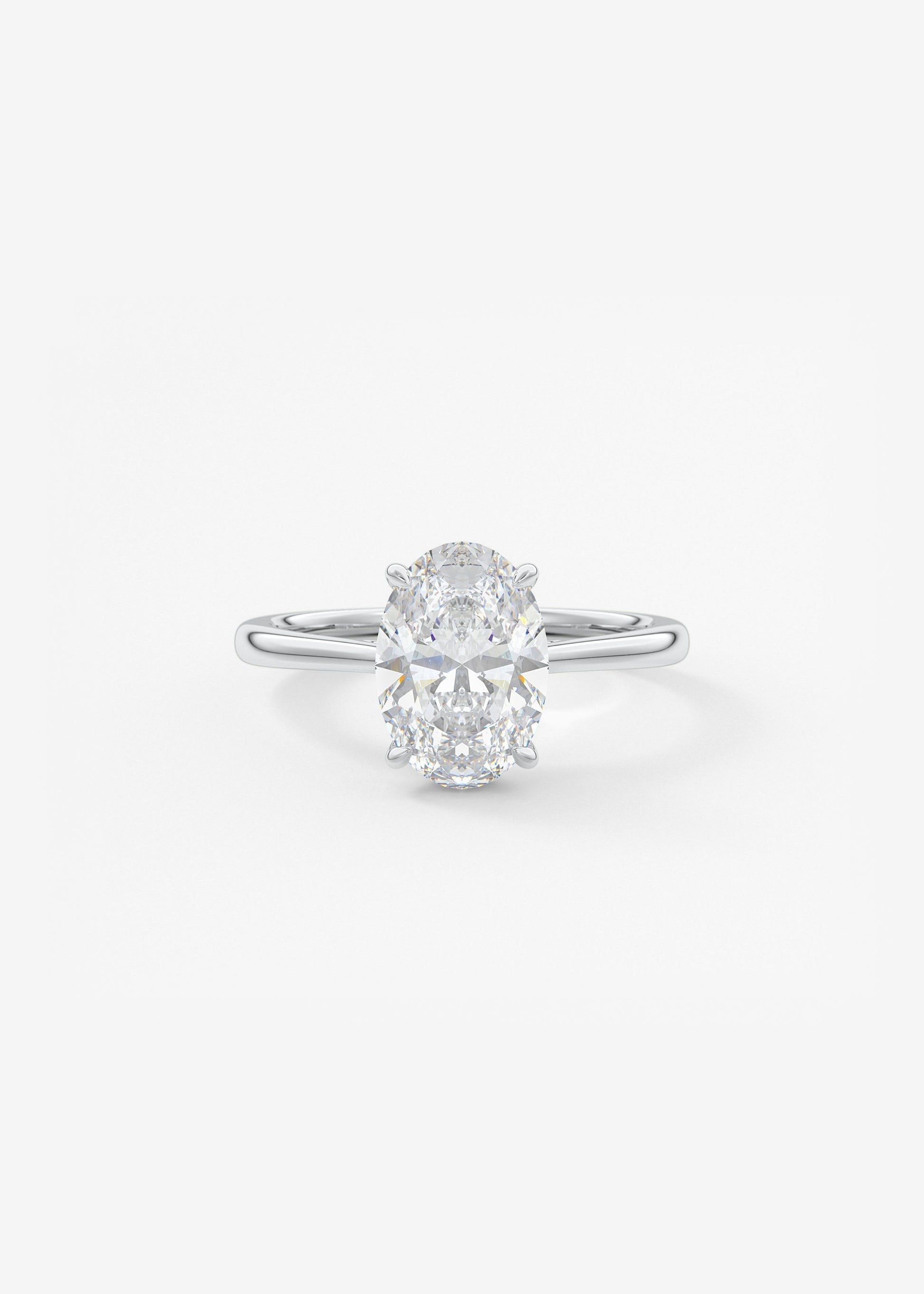 Oval Hidden Halo/Cathedral Lab Grown Diamond Engagement Ring