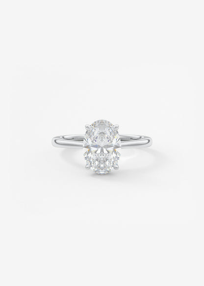 Oval Hidden Halo/Cathedral Lab Grown Diamond Engagement Ring