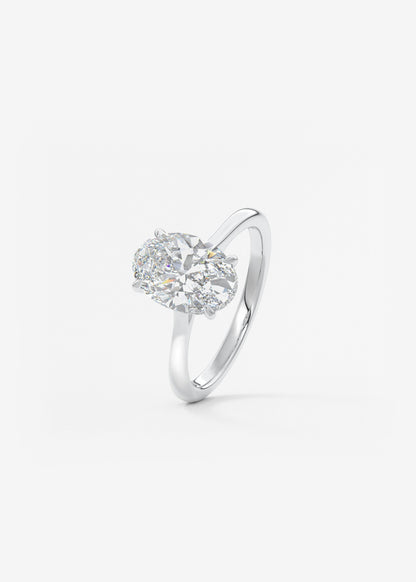 Oval Hidden Halo/Cathedral Lab Grown Diamond Engagement Ring