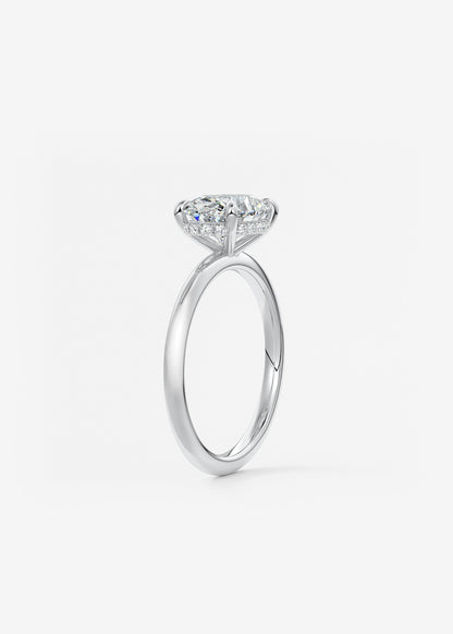 Oval East West Hidden Halo Lab Grown Diamond Engagement Ring