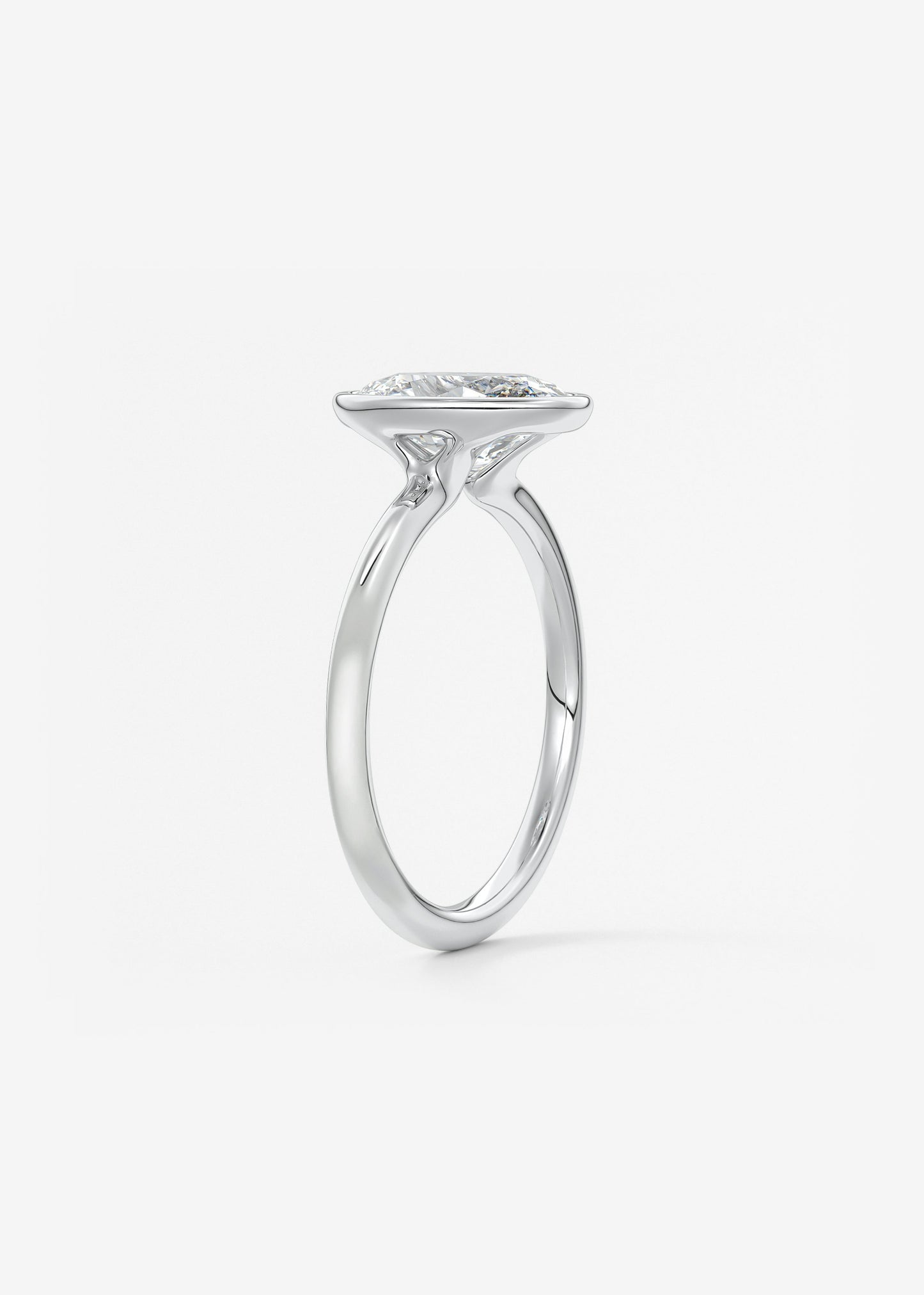 Oval Bezel Lab Grown Diamond Engagement Ring