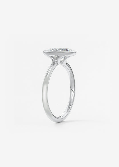 Oval Bezel Lab Grown Diamond Engagement Ring