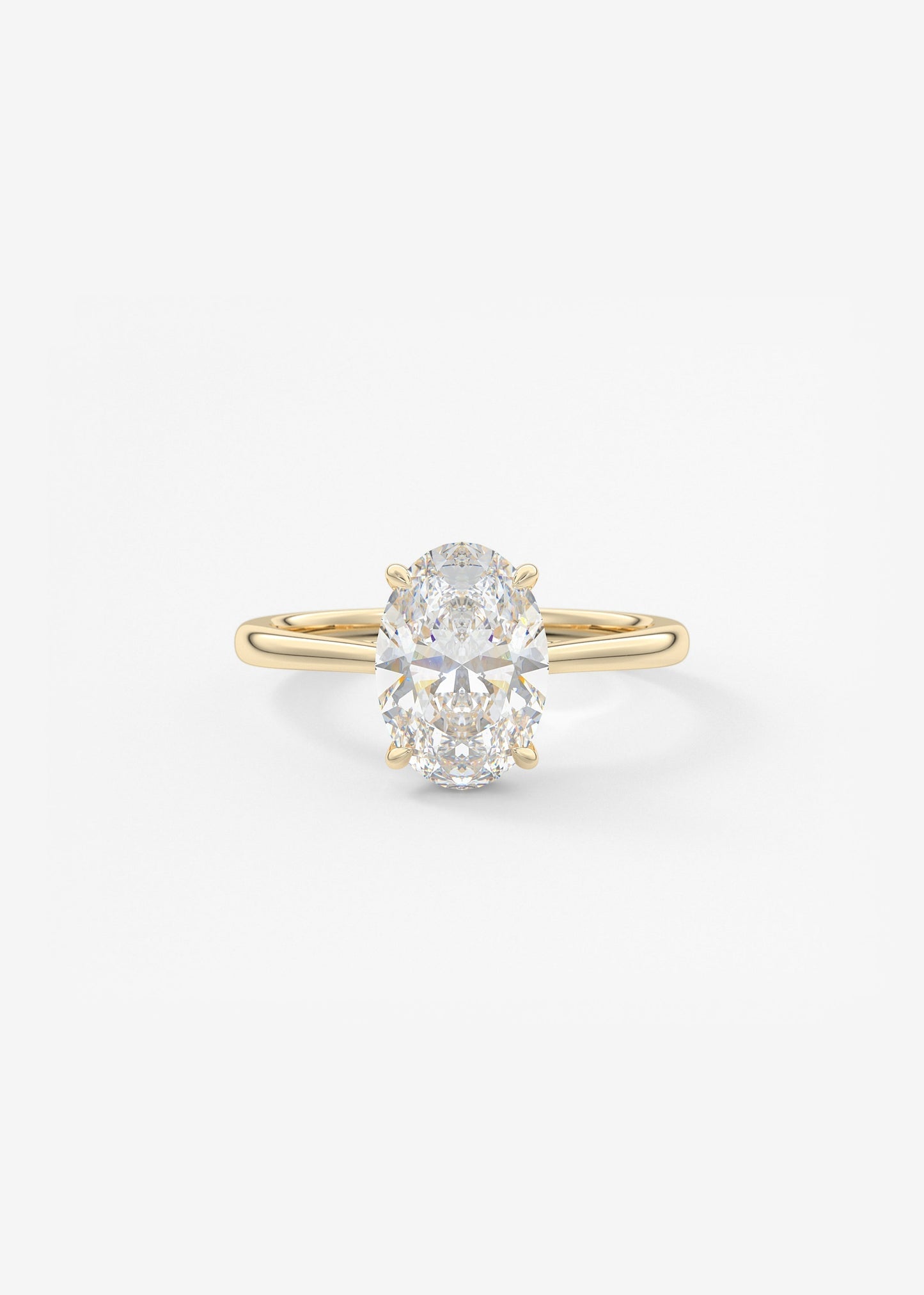 Oval Hidden Halo/Cathedral Lab Grown Diamond Engagement Ring