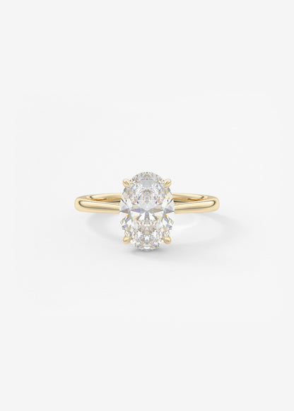 Oval Hidden Halo/Cathedral Lab Grown Diamond Engagement Ring