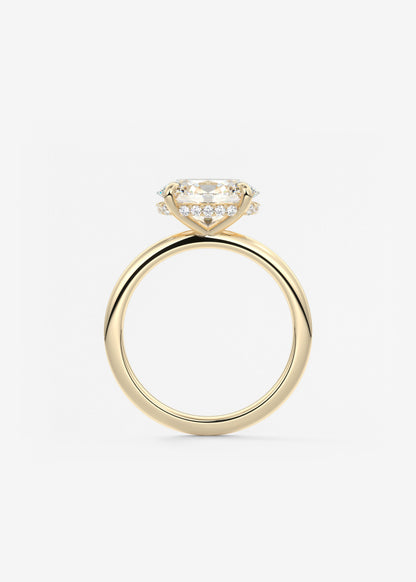 Oval East West Hidden Halo Lab Grown Diamond Engagement Ring