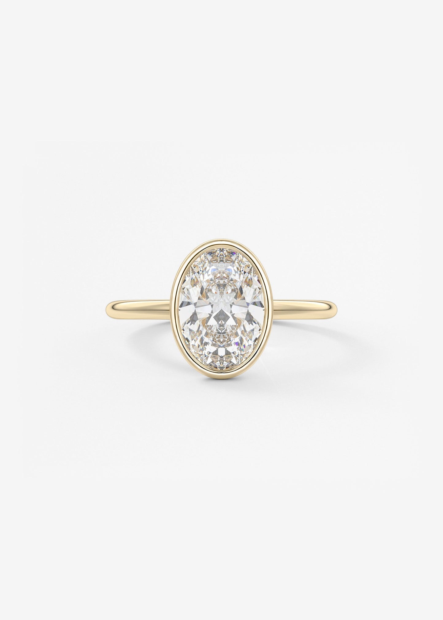 Oval Bezel Lab Grown Diamond Engagement Ring