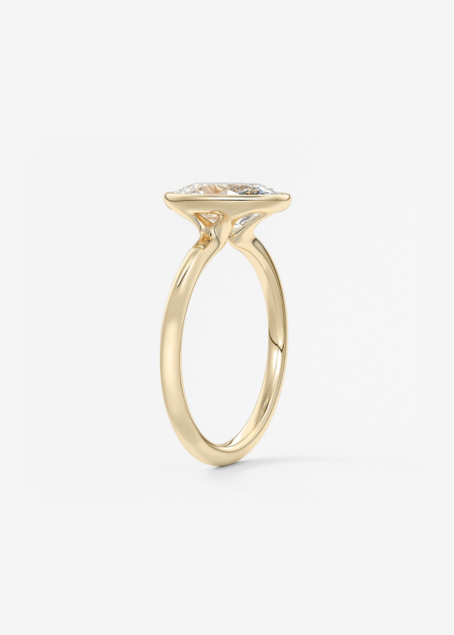 Oval Bezel Lab Grown Diamond Engagement Ring