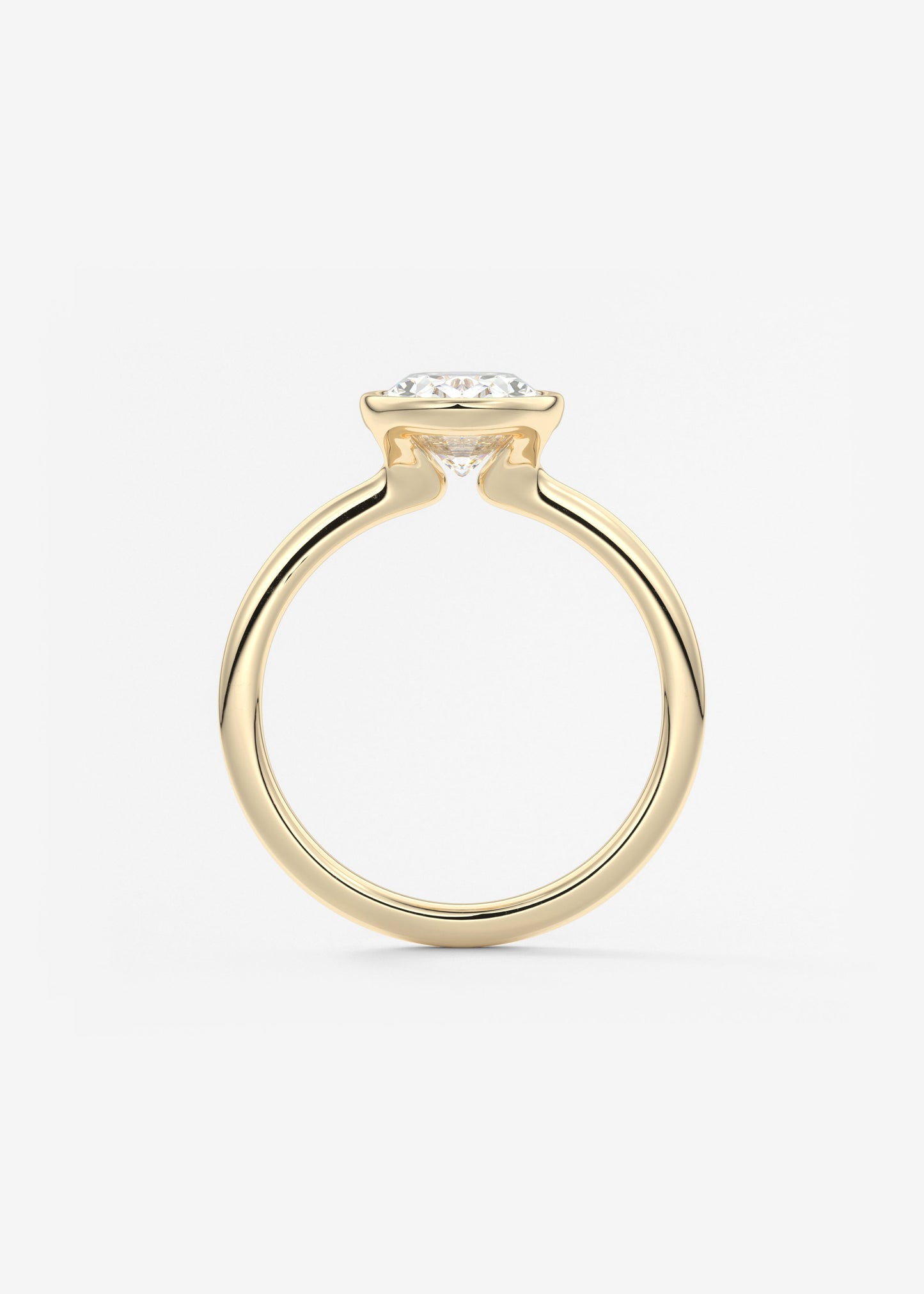 Oval Bezel Lab Grown Diamond Engagement Ring