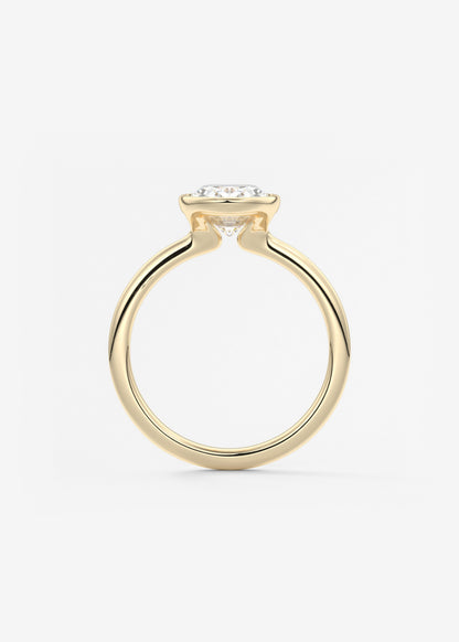 Oval Bezel Lab Grown Diamond Engagement Ring