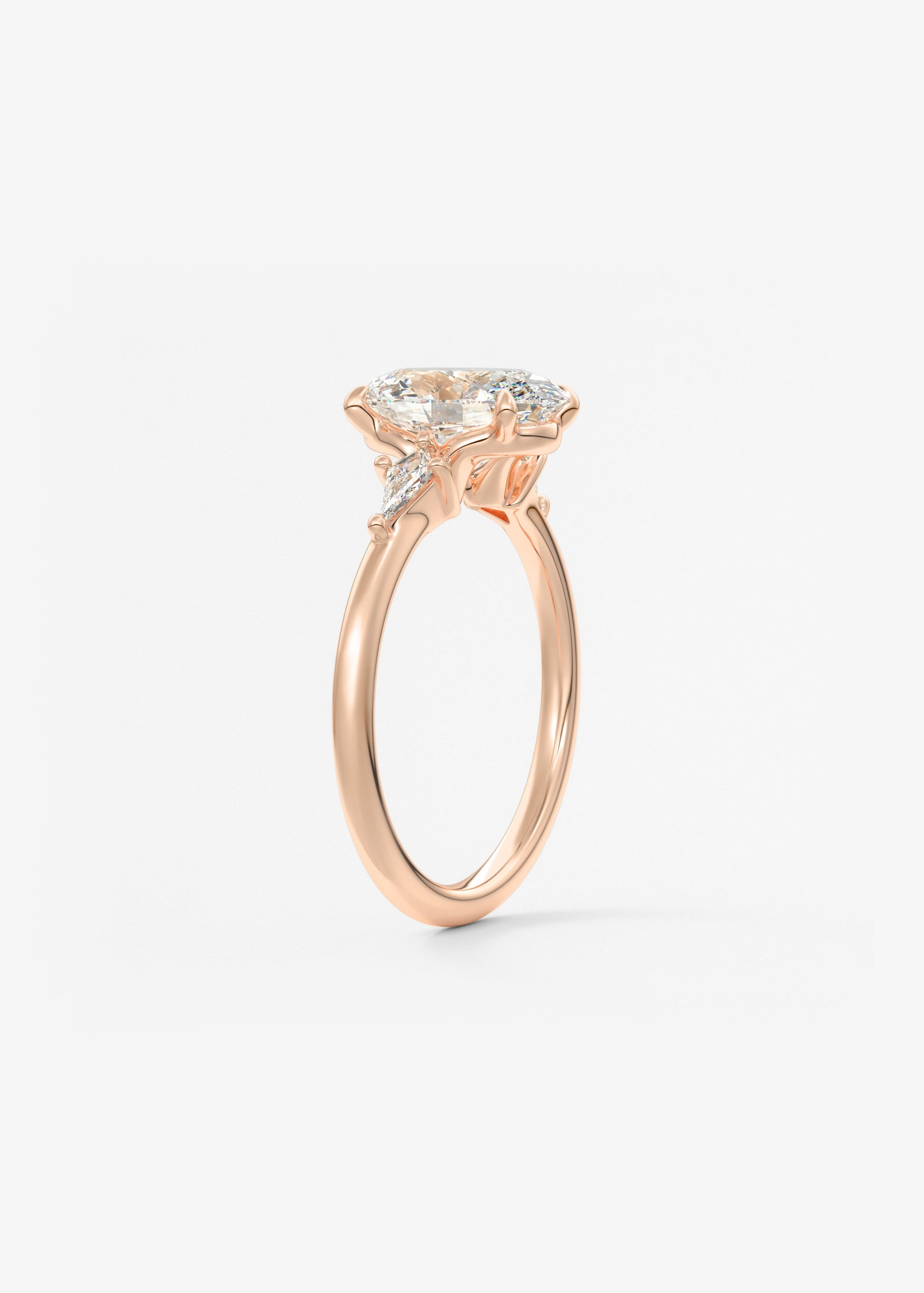 Oval Three Stone Lab Grown Diamond Engagement Ring