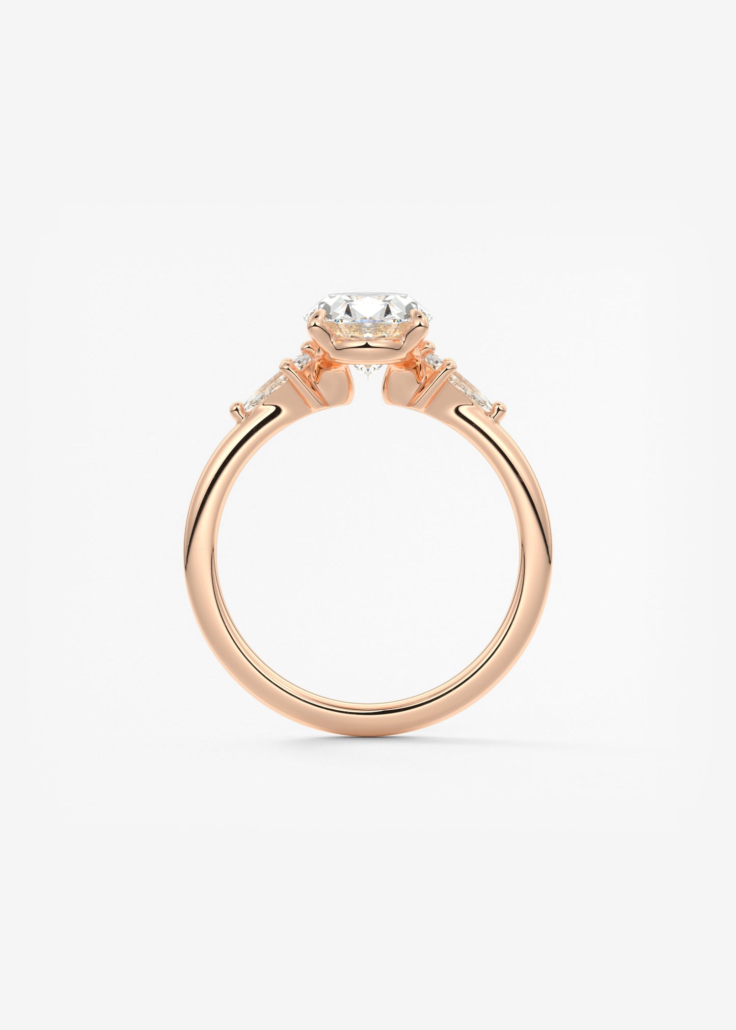 Oval Three Stone Lab Grown Diamond Engagement Ring