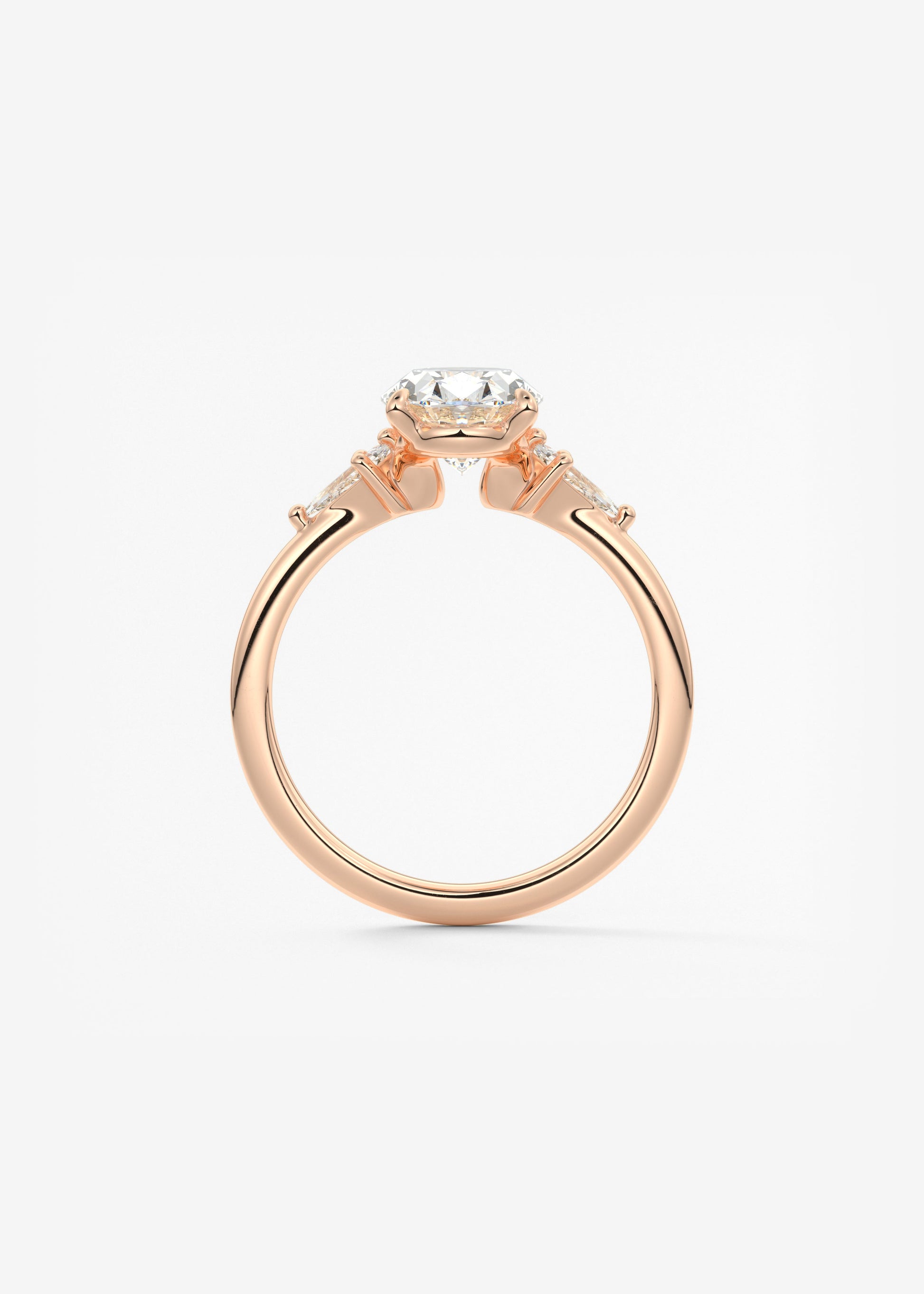 Oval Three Stone Lab Grown Diamond Engagement Ring