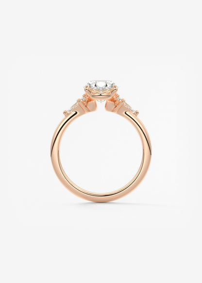 Oval Three Stone Lab Grown Diamond Engagement Ring