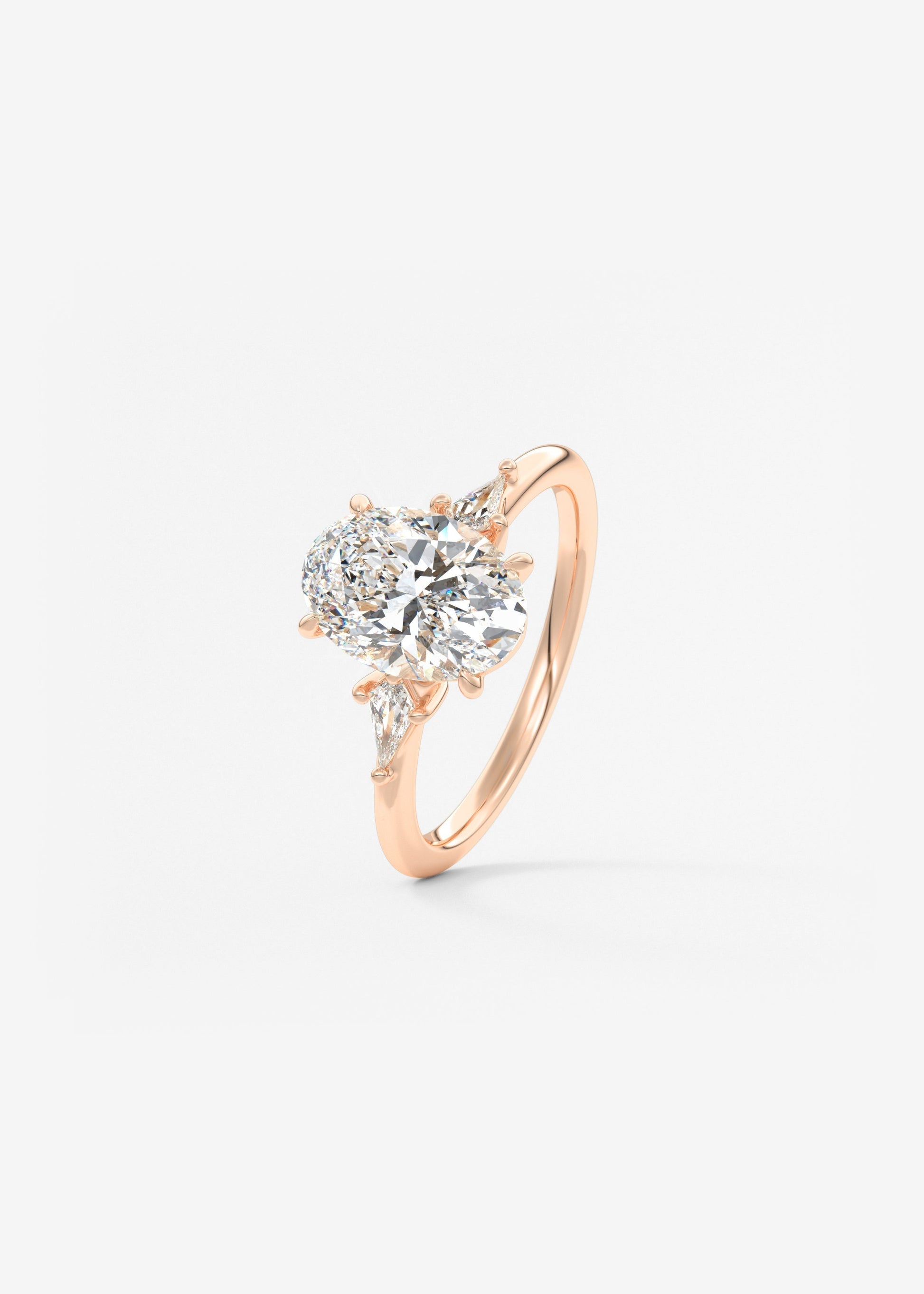 Oval Three Stone Lab Grown Diamond Engagement Ring