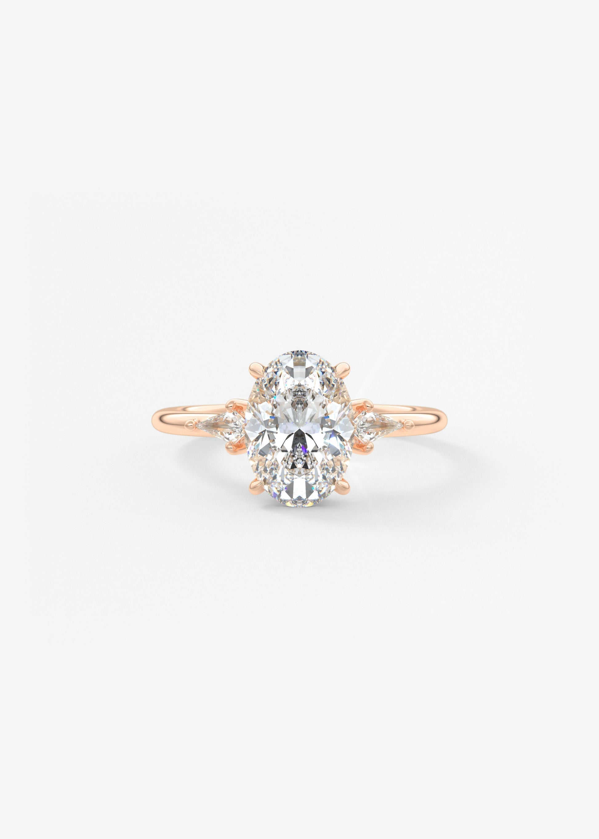 Oval Three Stone Lab Grown Diamond Engagement Ring