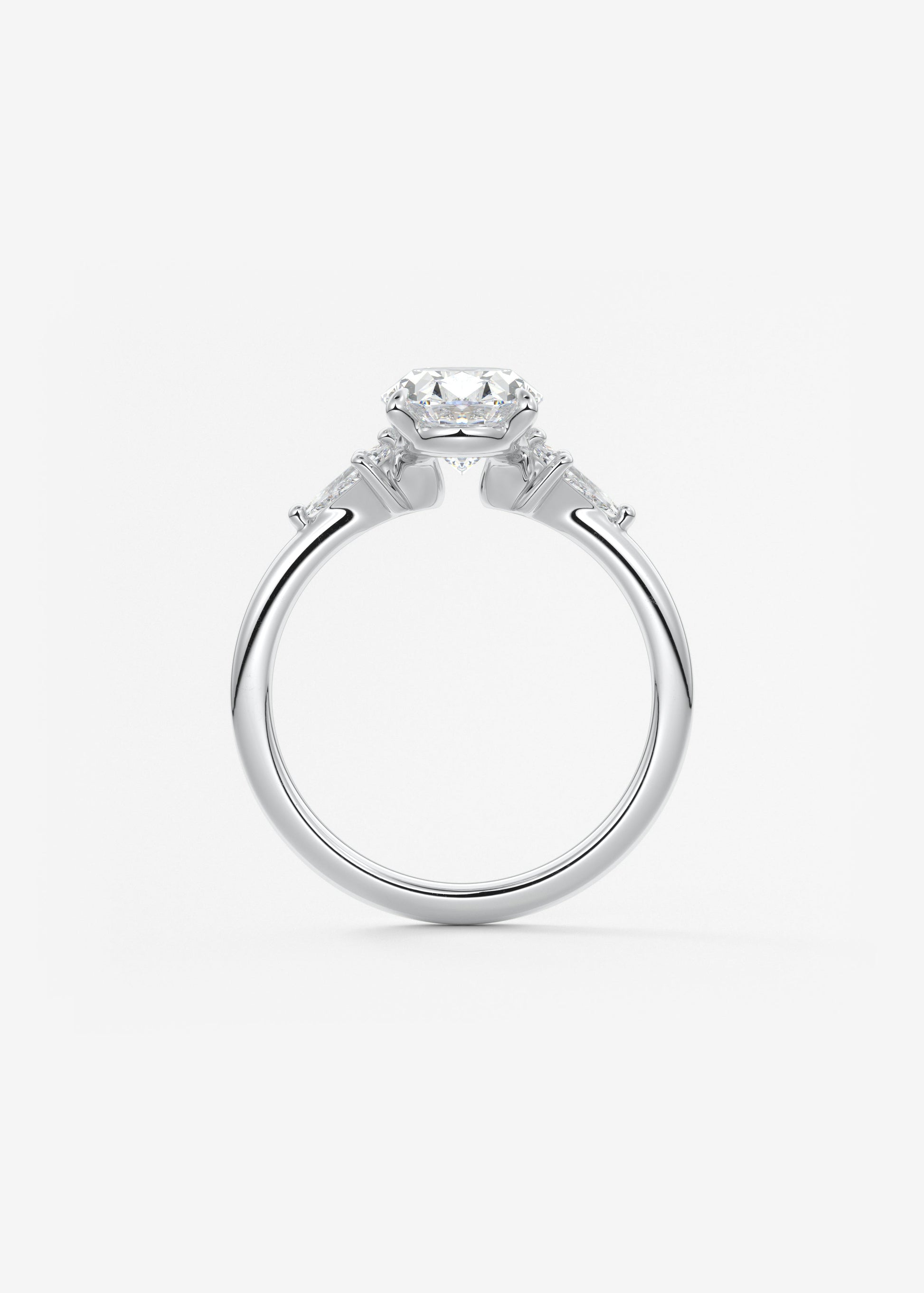 Oval Three Stone Lab Grown Diamond Engagement Ring