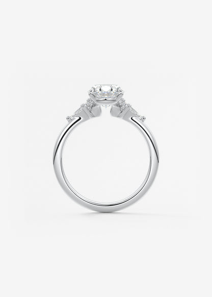 Oval Three Stone Lab Grown Diamond Engagement Ring