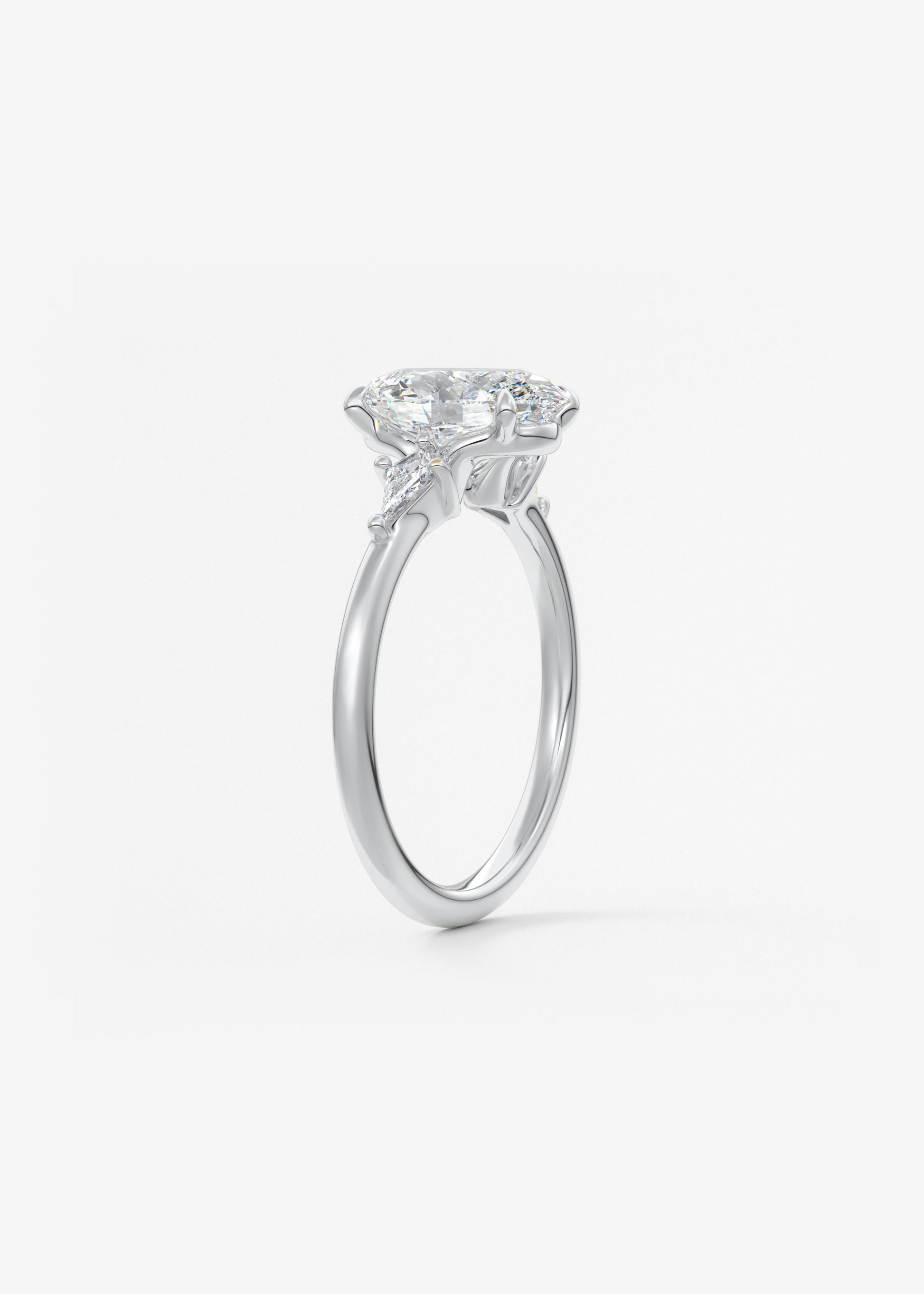 Oval Three Stone Lab Grown Diamond Engagement Ring