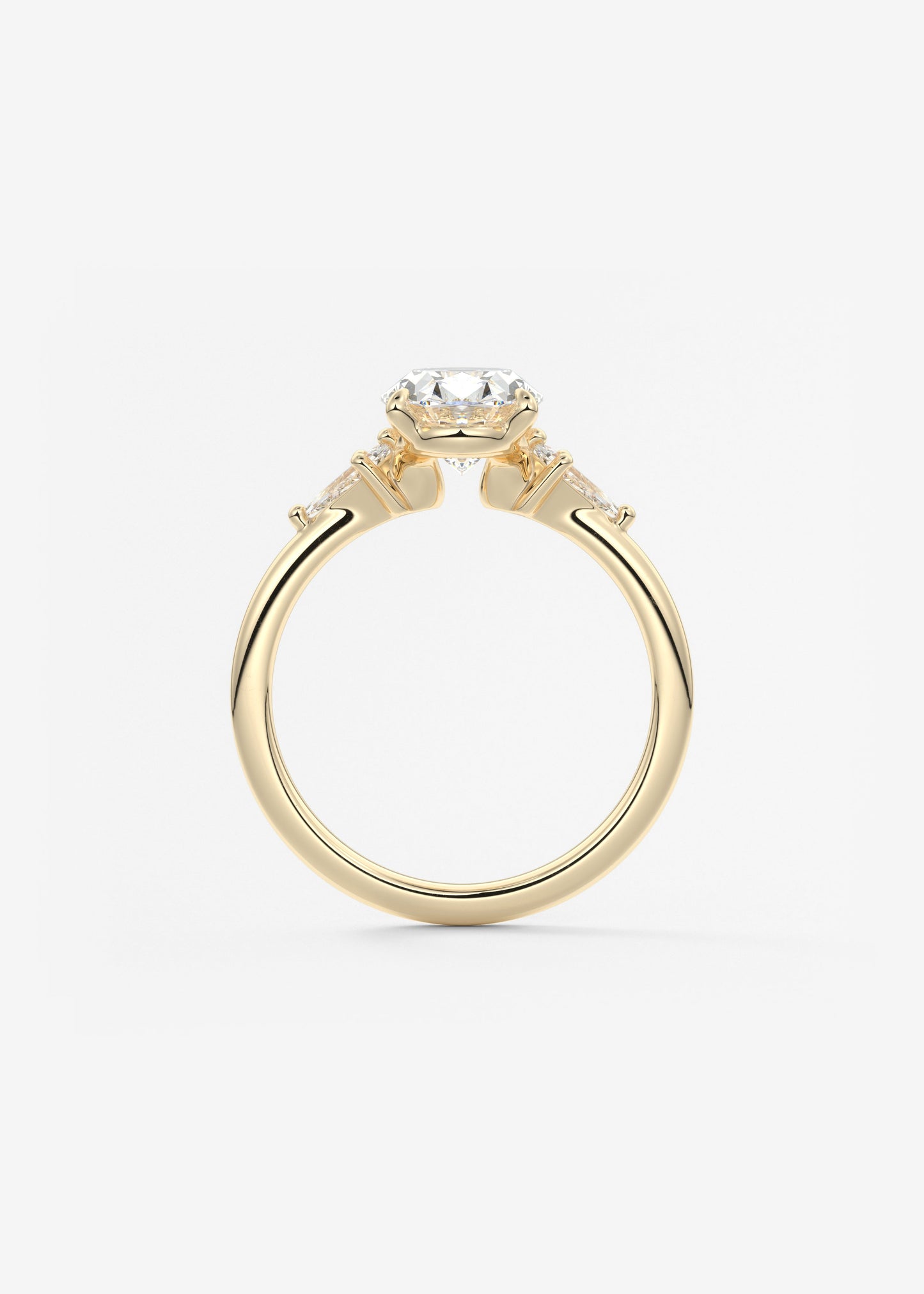 Oval Three Stone Lab Grown Diamond Engagement Ring