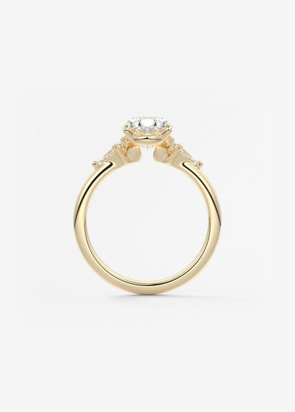 Oval Three Stone Lab Grown Diamond Engagement Ring