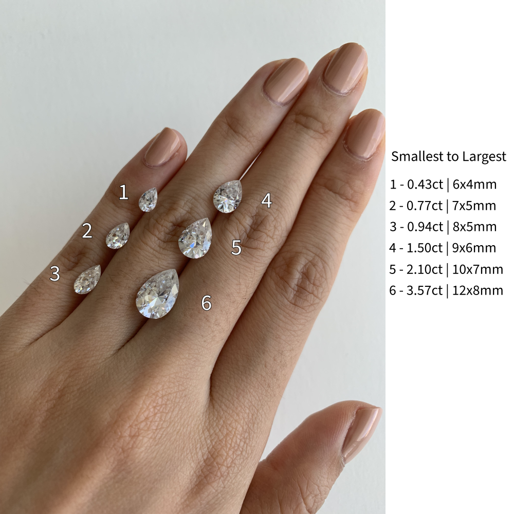 Pear Half Bezel Solitaire Lab-Grown Diamond Engagement Ring