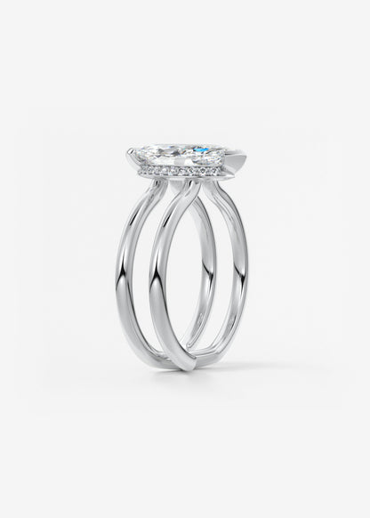 Marquise Cathedral Lab Grown Diamond Engagement Ring