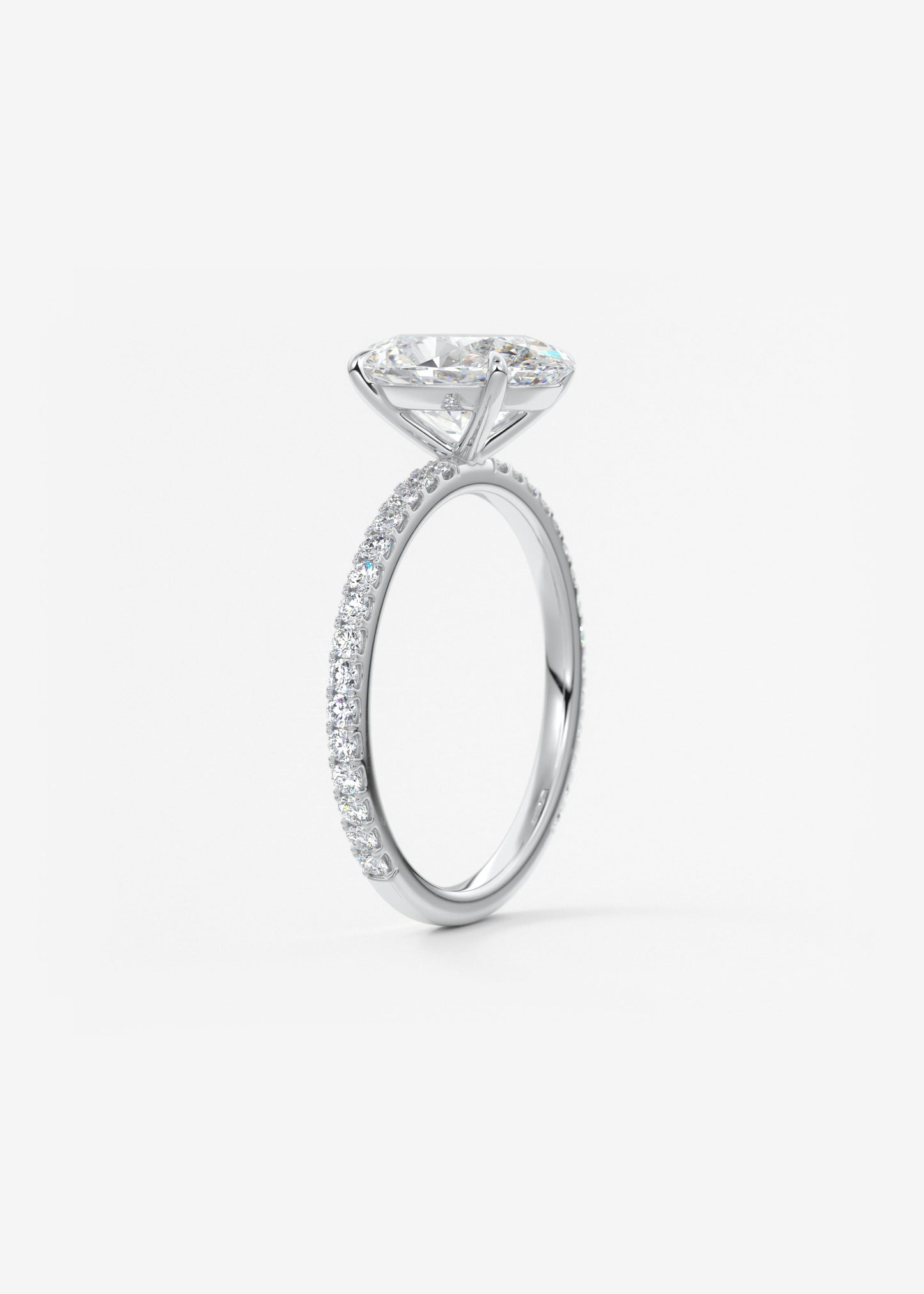 Oval Pave Lab Grown Diamond Engagement Ring