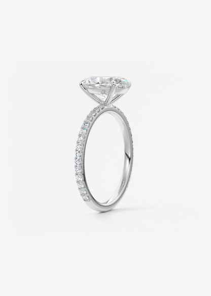 Oval Pave Lab Grown Diamond Engagement Ring