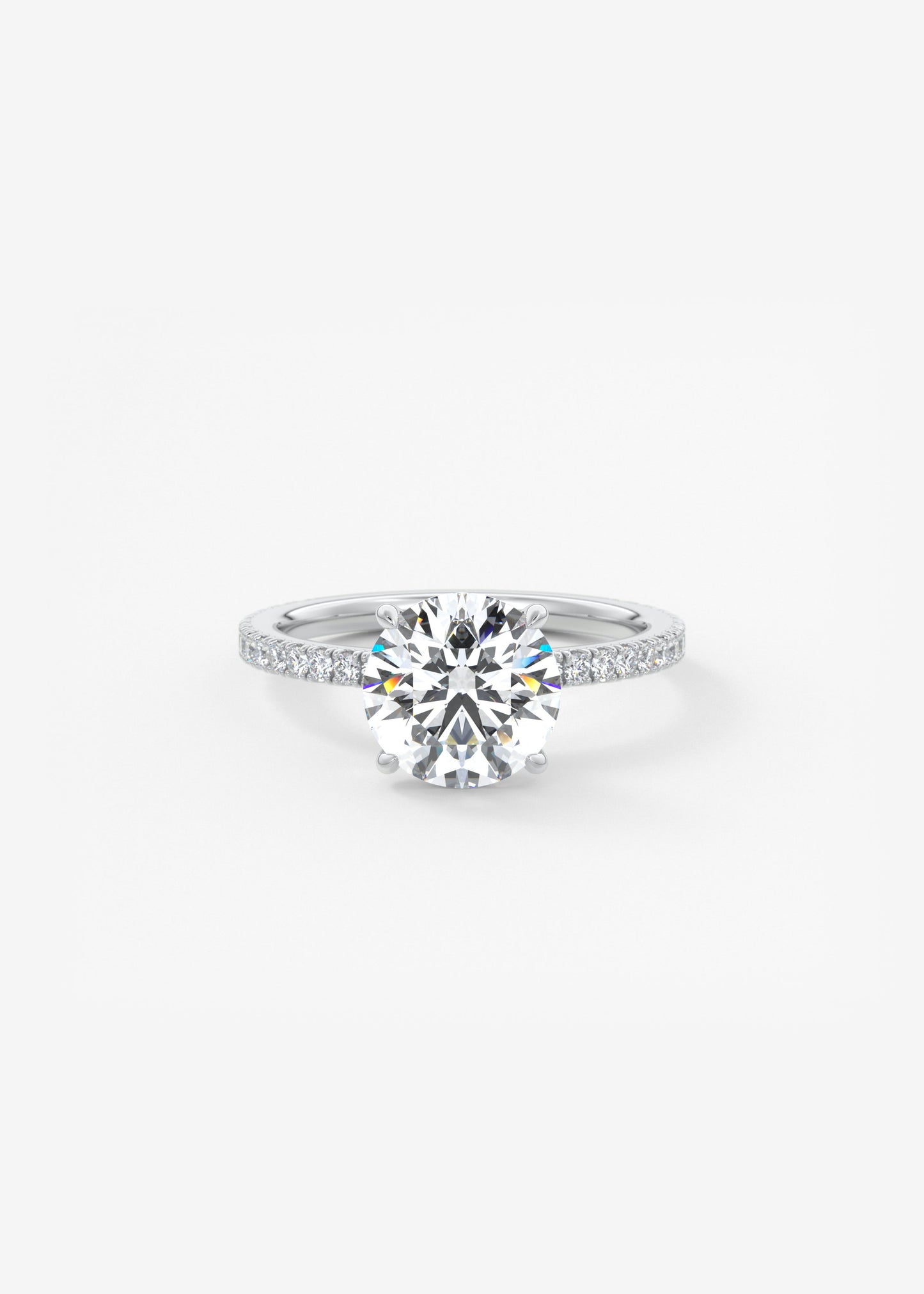 Round Pave Lab Grown Diamond Engagement Ring