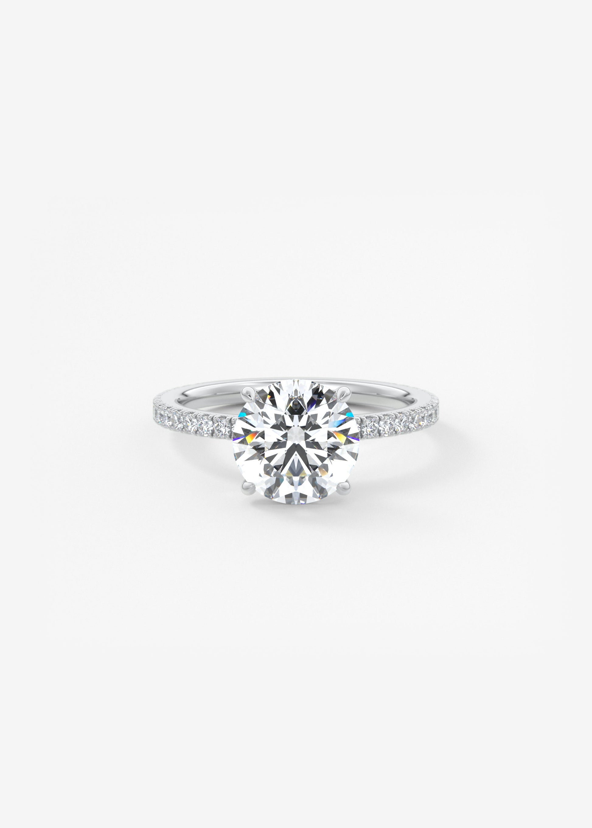 Round Pave Lab Grown Diamond Engagement Ring