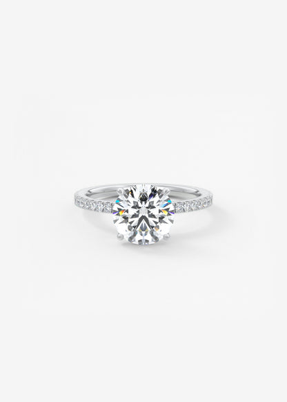 Round Pave Lab Grown Diamond Engagement Ring