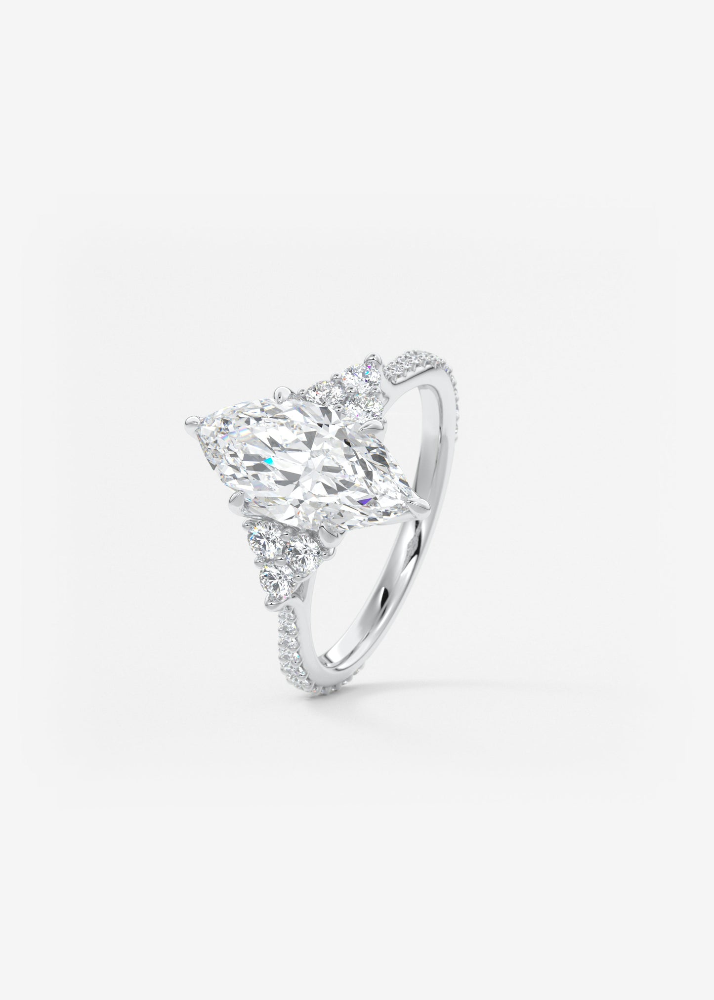 Marquise Cluster Lab Grown Diamond Engagement Ring