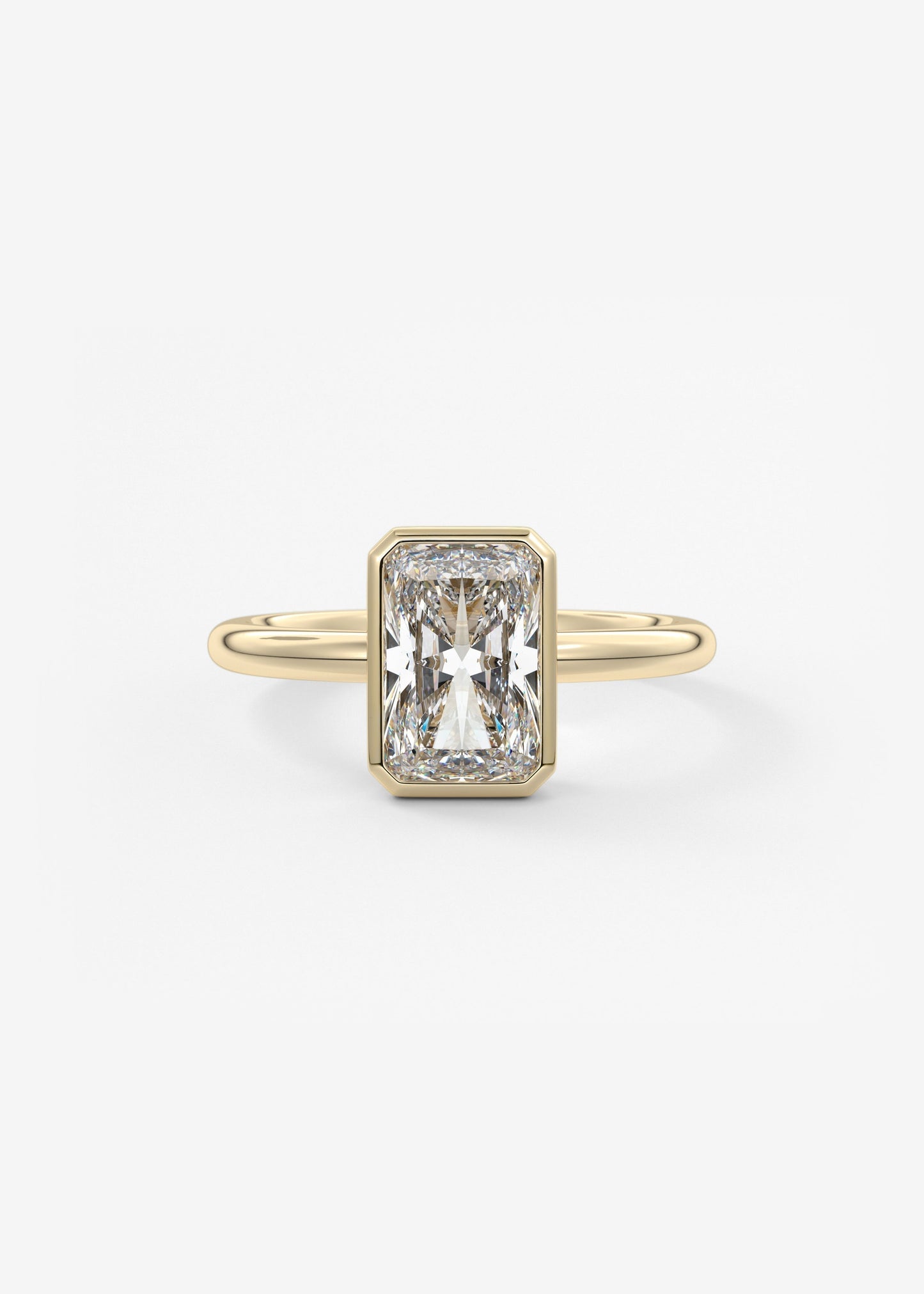 Radiant Bezel Lab Grown Diamond Engagement Ring