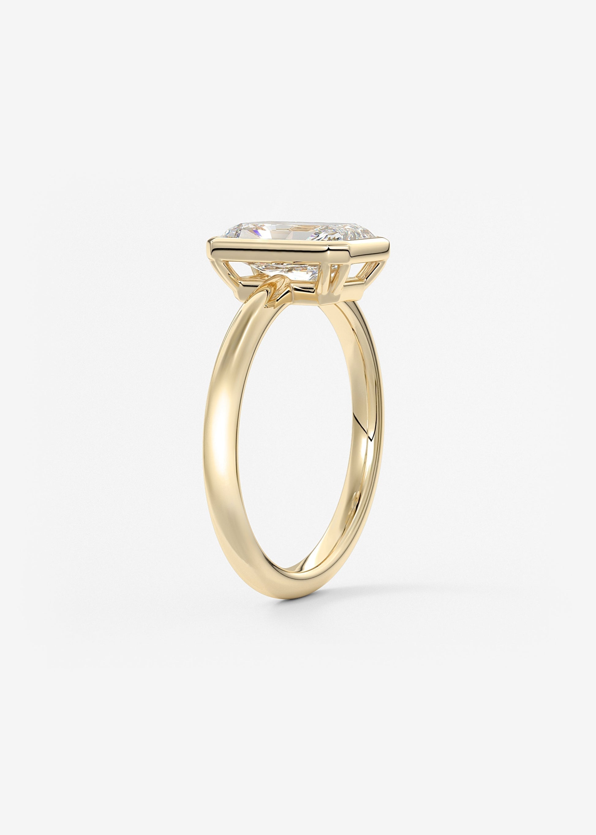 Radiant Bezel Lab Grown Diamond Engagement Ring