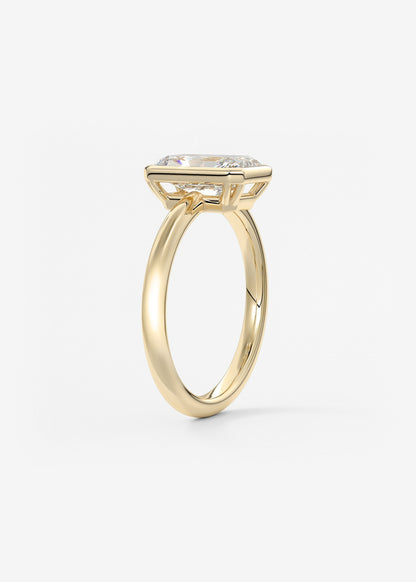 Radiant Bezel Lab Grown Diamond Engagement Ring