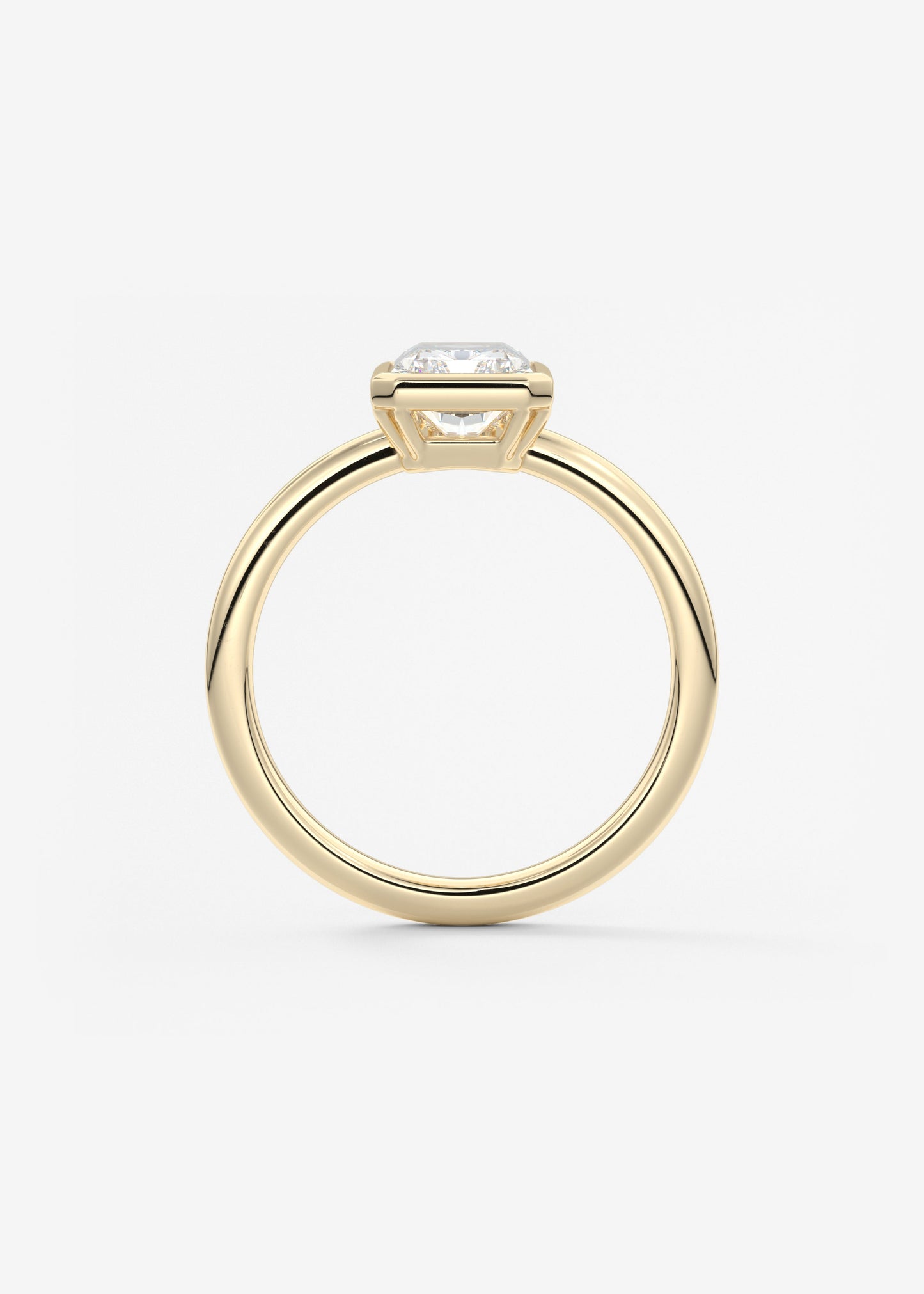 Radiant Bezel Lab Grown Diamond Engagement Ring