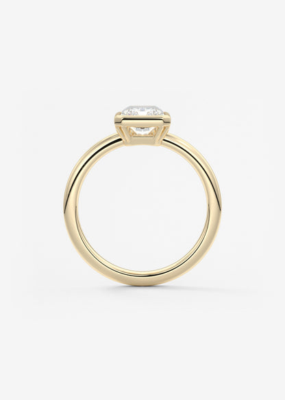 Radiant Bezel Lab Grown Diamond Engagement Ring