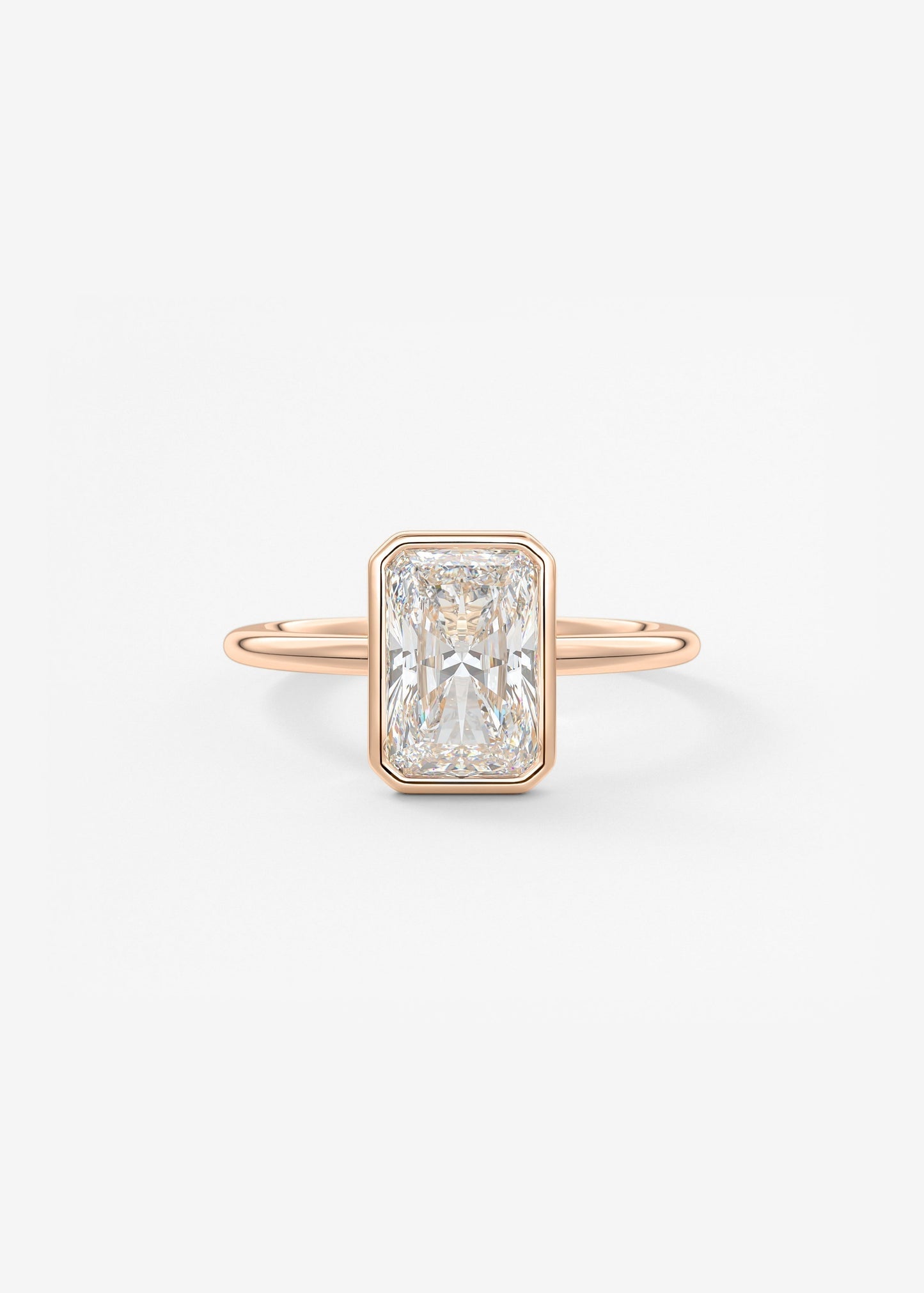 Radiant Bezel Lab Grown Diamond Engagement Ring