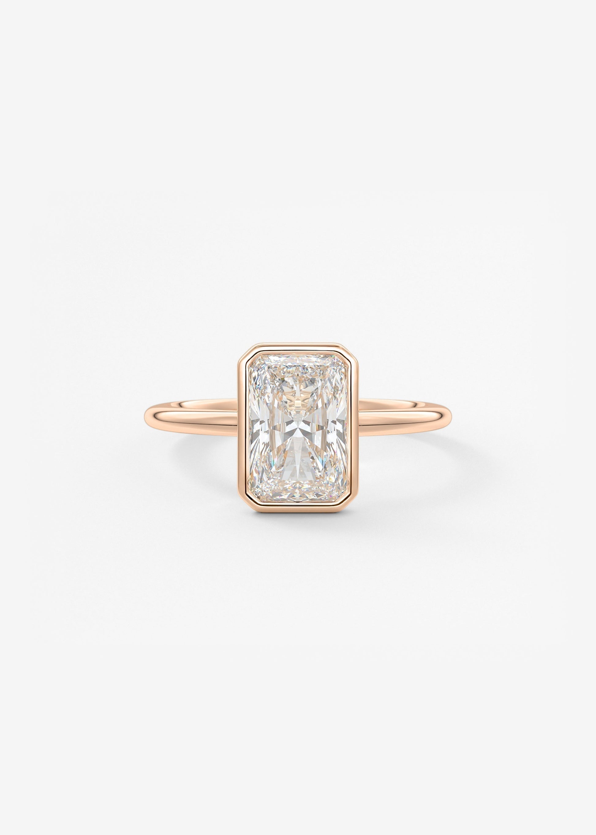 Radiant Bezel Lab Grown Diamond Engagement Ring