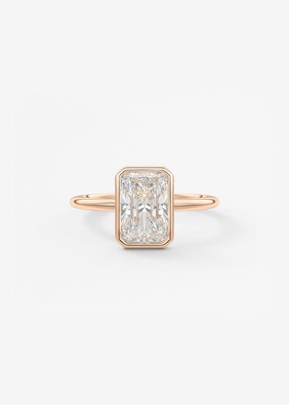Radiant Bezel Lab Grown Diamond Engagement Ring