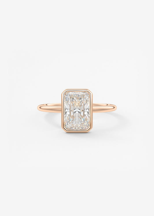 Radiant Bezel Lab Grown Diamond Engagement Ring