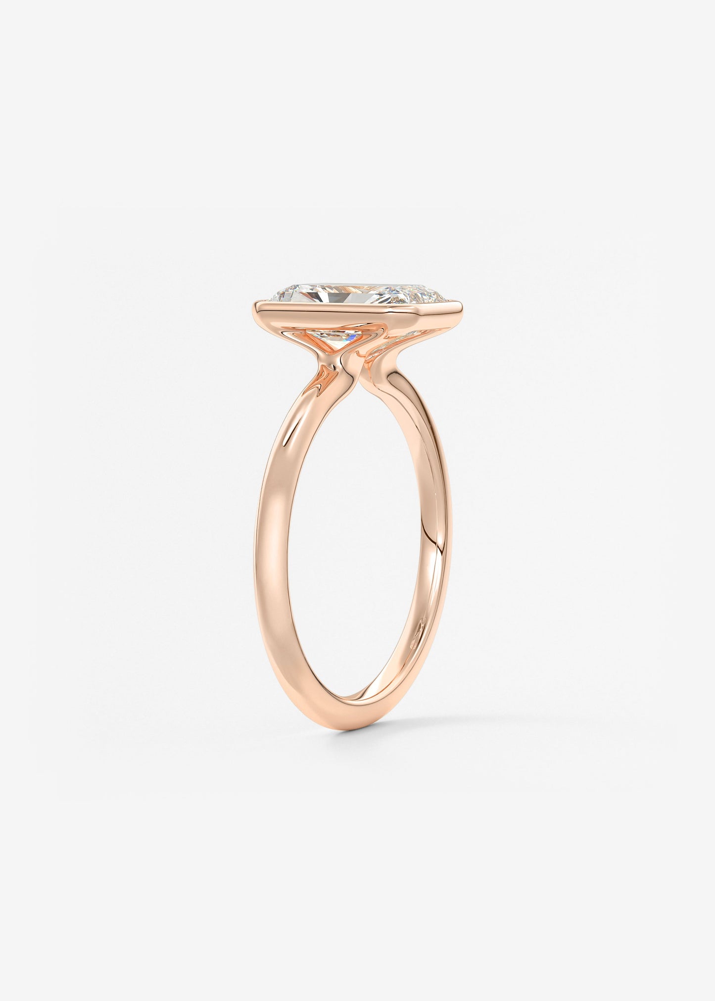 Radiant Bezel Lab Grown Diamond Engagement Ring