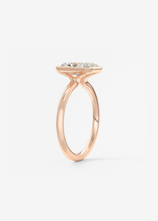 Radiant Bezel Lab Grown Diamond Engagement Ring
