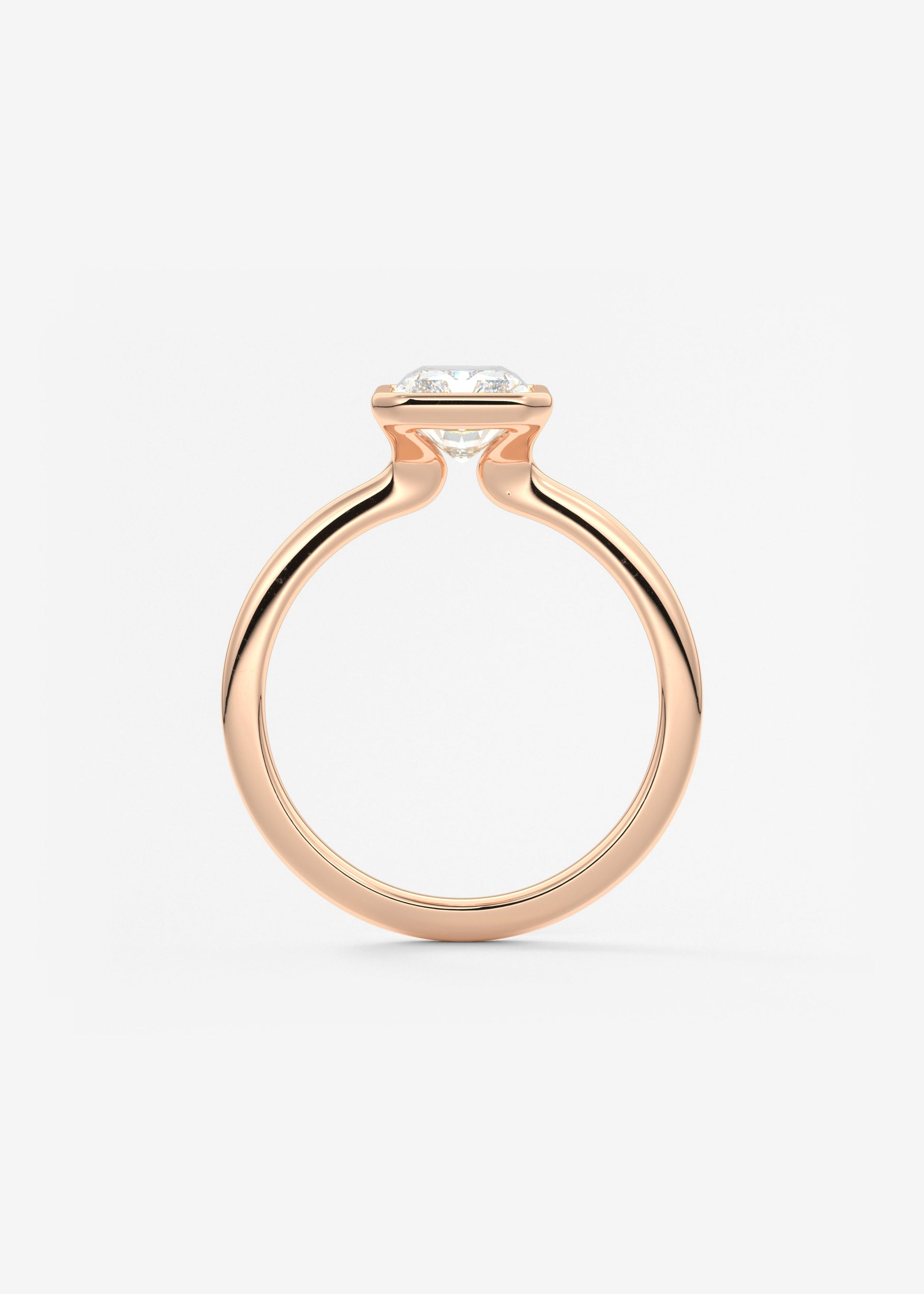 Radiant Bezel Lab Grown Diamond Engagement Ring