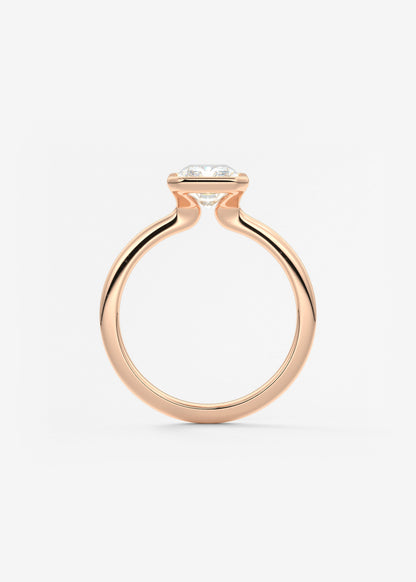 Radiant Bezel Lab Grown Diamond Engagement Ring