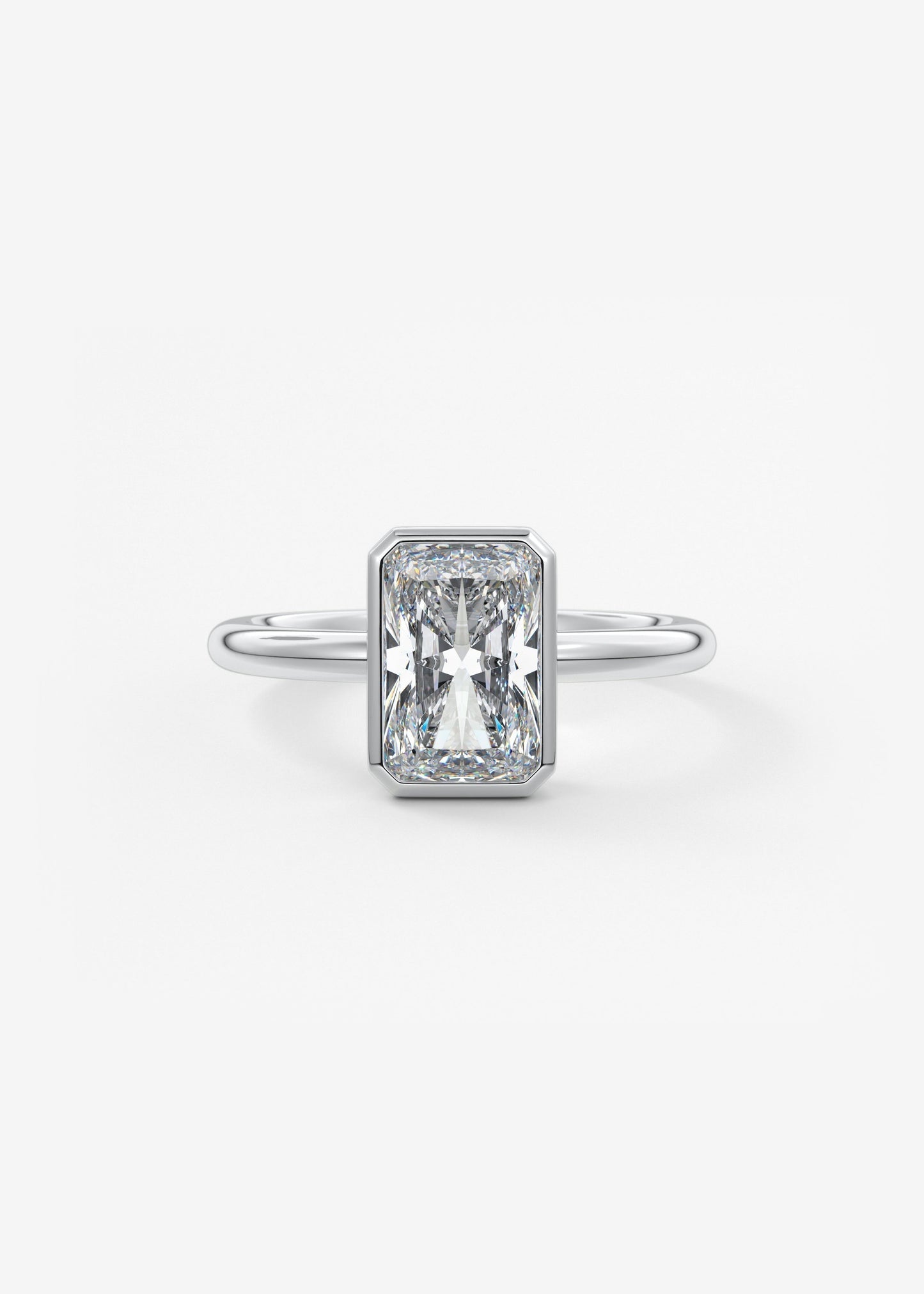 Radiant Bezel Lab Grown Diamond Engagement Ring