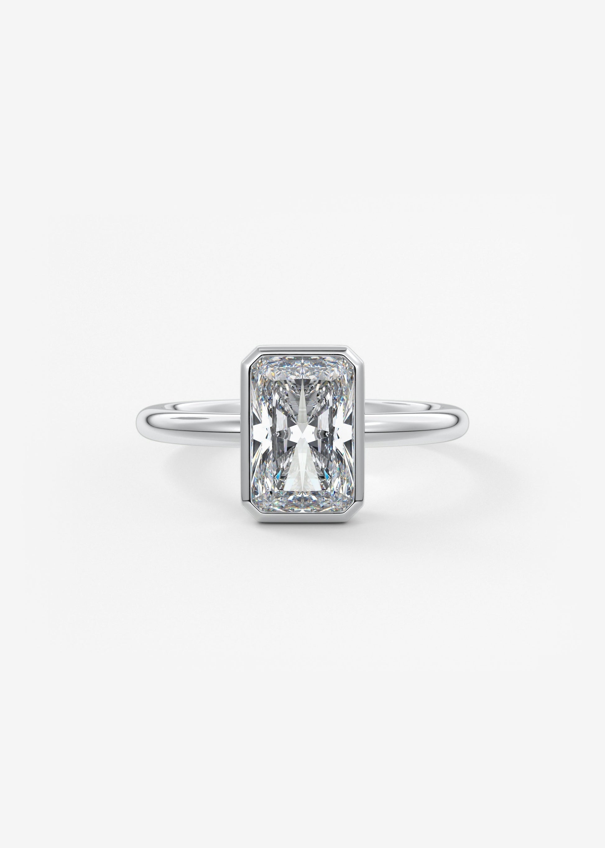 Radiant Bezel Lab Grown Diamond Engagement Ring