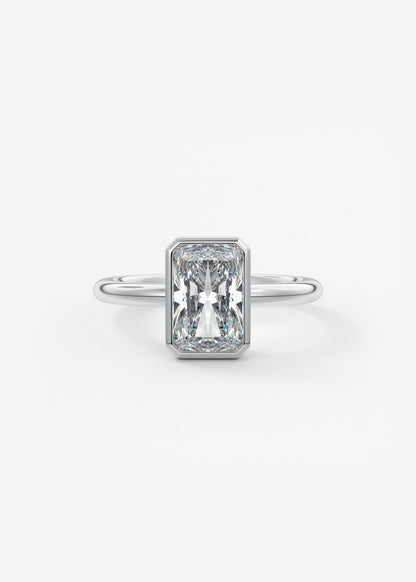 Radiant Bezel Lab Grown Diamond Engagement Ring