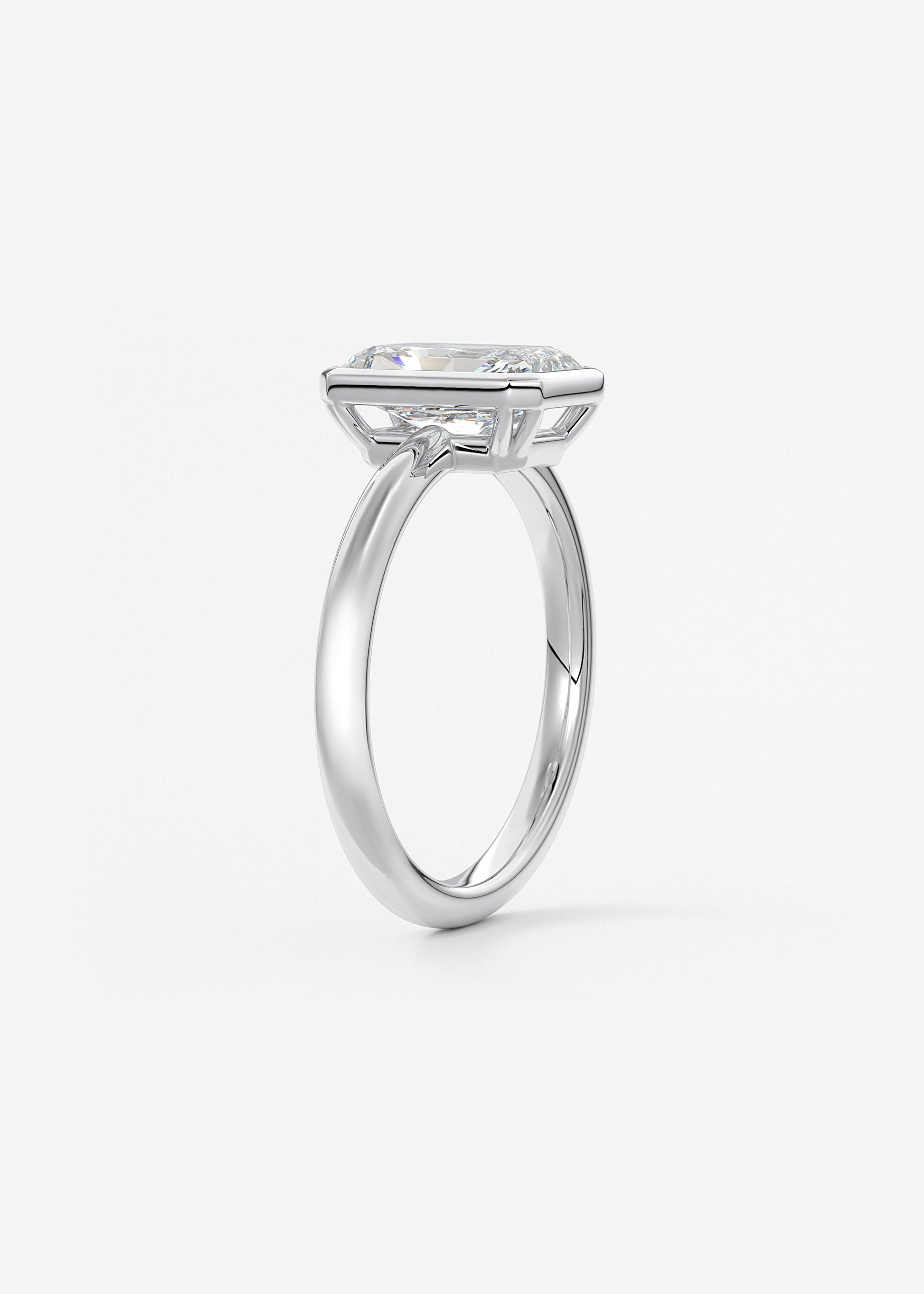 Radiant Bezel Lab Grown Diamond Engagement Ring