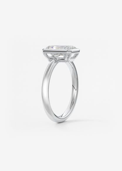 Radiant Bezel Lab Grown Diamond Engagement Ring